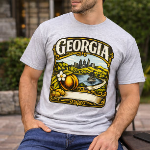 ヴィンテージ・ジョージア州立ピーチ & アトランタ・スカイライン Tシャツ