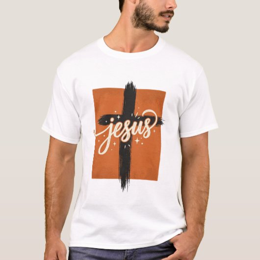 ヴィンテージ ジーザス 十字架 キリスト教 Tシャツ デザイン 1 (正面)