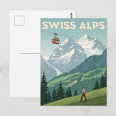 ヴィンテージ スイスアルプス 旅行 ポストカード (正面/裏面)