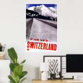 「ヴィンテージ・スイス旅行ポスター」 ポスター (ホームオフィス)