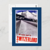 「ヴィンテージ・スイス旅行ポスター」 ポストカード (正面/裏面)