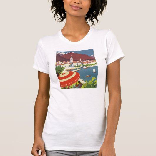 ヴィンテージ スイス 旅行広告 アート Tシャツ (正面)