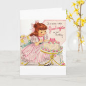 ヴィンテージ – スウィート孫娘へのハッピーバースデー。 カード (黄色い花)