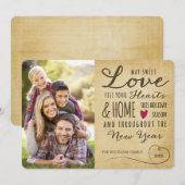 ヴィンテージ スウィート ラブ ホリデー フォト カード (正面/裏面)