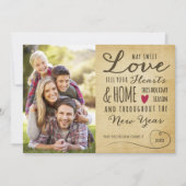 ヴィンテージ スウィート ラブ ホリデー フォト カード (正面)