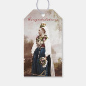 ヴィンテージ スウェーデン 伝統的なダーレカリア ウェディング ギフトタグ (正面)