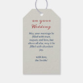 ヴィンテージ スウェーデン 伝統的なダーレカリア ウェディング ギフトタグ (裏面)