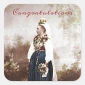 ヴィンテージ スウェーデン 伝統的なダーレカリア ウェディング スクエアシール (正面)