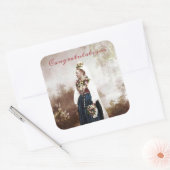 ヴィンテージ スウェーデン 伝統的なダーレカリア ウェディング スクエアシール (封筒)