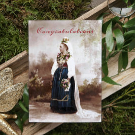 ヴィンテージ スウェーデン 伝統的なダーレカリア ウェディング ノートカード