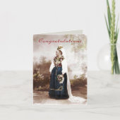 ヴィンテージ スウェーデン 伝統的なダーレカリア ウェディング ノートカード (正面)