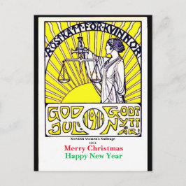 ヴィンテージ スウェーデン 参政権 クリスマス ポストカード コピー