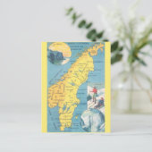 ヴィンテージ スウェーデン 地図 ポストカード (スタンド正面)