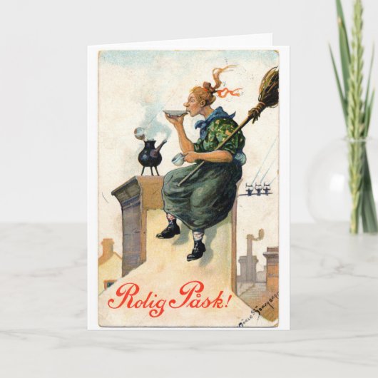 ヴィンテージ・スウェーデ絵画ン・イースター シーズンカード (正面)