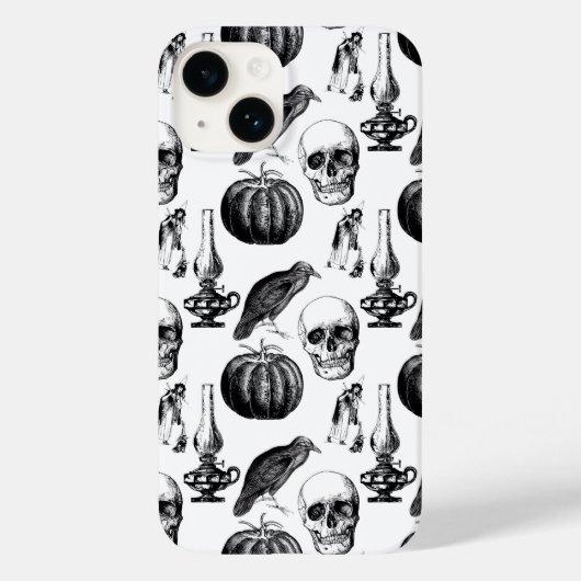 ヴィンテージ スカル&ウィッチ スマホケース Case-Mate iPhoneケース (裏面)