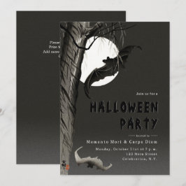 ヴィンテージ スカル スプーキーハロウィンパーティー招待状 招待状
