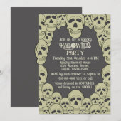 ヴィンテージ スカル ハロウィンパーティー 招待状 (正面/裏面)