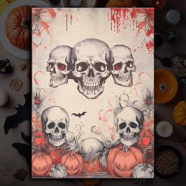 ヴィンテージ スカル ハロウィン デクパージュ ティッシュペーパー 薄葉紙