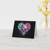 ヴィンテージ スカル ハート & ブランチ カード (黄色い花)