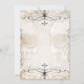 ヴィンテージ スカル & フロリッシュ ウェディング インビテーション (裏面)