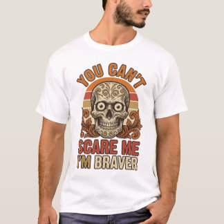 ヴィンテージ スカル ユー キャント スケア ミー ハロウィン Tシャツ D