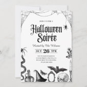 ヴィンテージ スカル 大人のハロウィン・ソワレ 招待状 (正面)