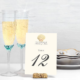 ヴィンテージ スカロップ シングル シーシェル ウェディング テーブルナンバー