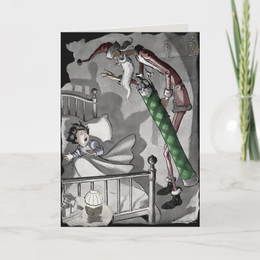 ヴィンテージ スキニーサンタ クリスマスカード (正面)