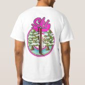 ヴィンテージ スキー ピンク ロゴ Tシャツ (裏面)