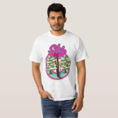 ヴィンテージ スキー ピンク ロゴ Tシャツ (正面フル)