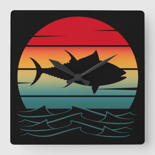 ヴィンテージ スクエア壁時計 (正面)