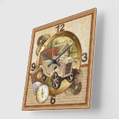 ヴィンテージ スクエア壁時計 (傾斜)