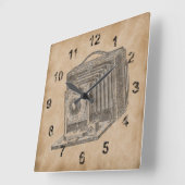 ヴィンテージ スクエア壁時計 (傾斜)