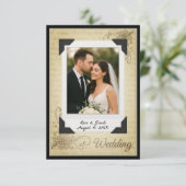 ヴィンテージ スクラップブックスタイルのウェディング サンクス カード (スタンド正面)