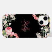 ヴィンテージ スクリプト モノグラム フラワー Case-Mate iPhoneケース (裏面 (横))