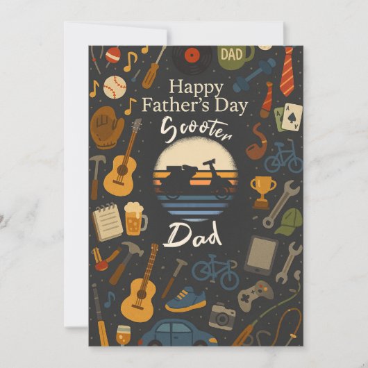 ヴィンテージ スクーター ダッド 父の日 ギフト カード サイクル (正面)