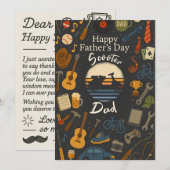 ヴィンテージ スクーター ダッド 父の日 ギフト カード サイクル (正面/裏面)