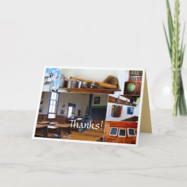 ヴィンテージ スクール ハウス コラージュ カードに感謝 サンキューカード