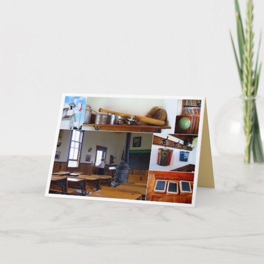 ヴィンテージ スクール ハウス コラージュ カード (正面)