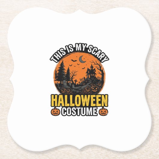ヴィンテージ スケアリー ハロウィンコスチューム ペーパーコースター (正面)