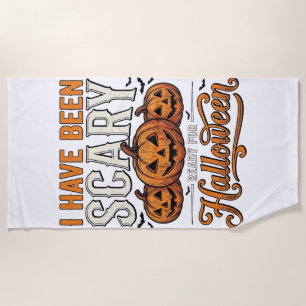 ヴィンテージ スケアリー ハロウィン パンプキン Tシャツ デザイン_1 ビーチタオル