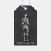 ヴィンテージ スケッチ スケルトン ハッピーハロウィン ギフトタグ (正面)
