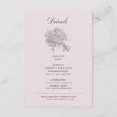 ヴィンテージ スケッチ フラワーズ ウェディング ディテール エンクロージャーカード (正面)