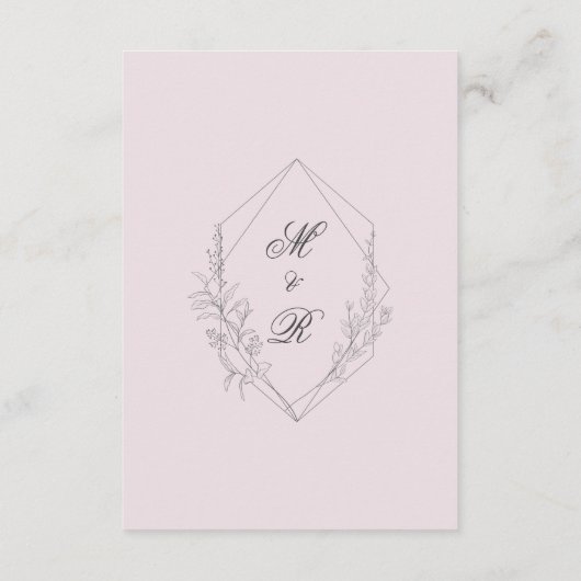 ヴィンテージ スケッチ フラワーズ ウェディング ディテール エンクロージャーカード (裏面)