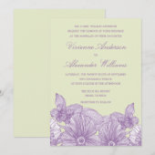 ヴィンテージ スケッチ フラワーズ | ウェディング 招待状 (正面/裏面)
