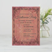 ヴィンテージ スケルトンとバット ハロウィン 招待状 (スタンド正面)