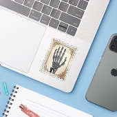 ヴィンテージ スケルトンの手 ハロウィーン 郵便切手 シール (ノートパソコンとiPhone)