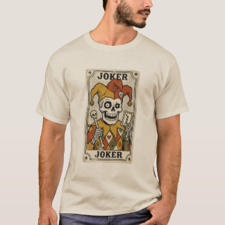 ヴィンテージ スケルトンジョーカー カードアート Tシャツ