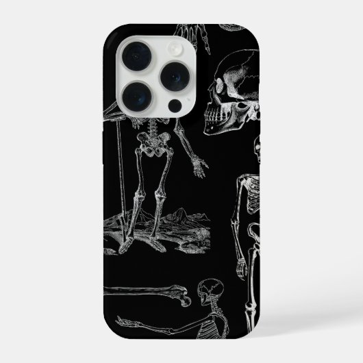 ヴィンテージ スケルトン イラスト スマホケース iPhoneケース (裏面)