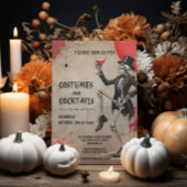 ヴィンテージ スケルトン 大人 ハロウィン コスチューム パーティー 招待状